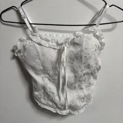 ホワイト花柄刺繍キャミソール