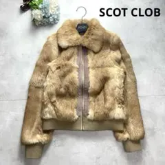 y2k 00s 美品 スコットクラブ ブルゾン レザー切替 リアルファー 短丈