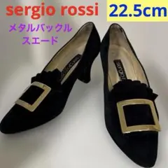 ⭐️未使用⭐️セルジオロッシ スクエアトゥ パンプス　38 ブラック バックル 2025年最新】Sergio Rossi つま先：スクエアトゥ レディース