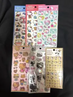 ハローキティ　フェルト　ポップデコパーティ　タイル　キラキララインストーンシール
