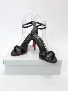 【箱付き】DIANA アンクル ストラップ エナメル サンダル 22.0cm