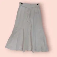mag.Bey マグバイ ロングスカート ホワイト 腰紐リボン S SHS91