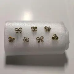 ピアス 樹脂ピアス ゴールドカラー リボン　まとめ売り