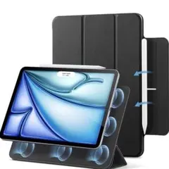 ESR iPad Air 11インチ ケース M2 2024、第6世代ブラック