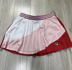 FILA プリーツスカート ホワイト ピンク レッド　Sのサムネイル