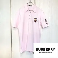 【美品】 Burberry Black Label エンブレムポロ Lpink