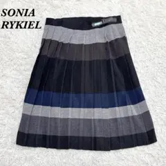 【美品】 SONIA RYKIEL ウエストゴムニットスカート 44 ブラック
