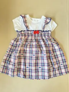 ミキハウスチェックロゴワンピース