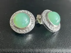 マスカットグリーン✨S925】天青凍×白蝶貝 存在感抜群 ジュエリー 