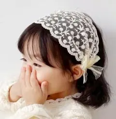 新品　レースカチューシャ　ヘアバンド　ベビー　キッズ　オフホワイト　可愛い　記念