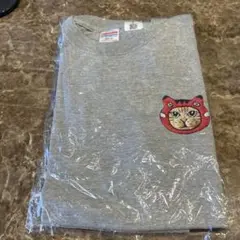 猫の顔プリント Tシャツ メンズSサイズ　レディースMサイズ　グレー