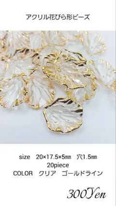 アクリル花びら形ビーズ　20piece
