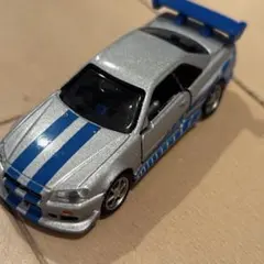 中古ミニカー ワイルド・スピード スカイライン GT-R (シルバー×ブルー)