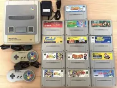 Nintendo スーパーファミコン本体、カセット13本セット【ジャンク品】