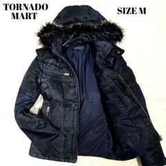 トルネードマート ダウンジャケット 短丈 y2k フード ファー インディゴ M