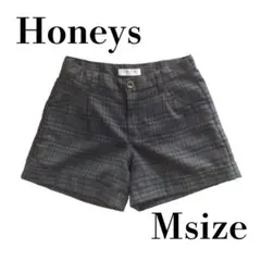 Honeys チェック柄 ショートパンツ M ハニーズ グレー 春
