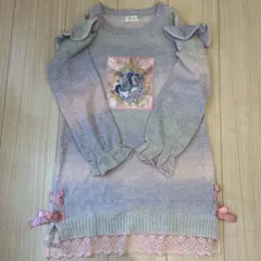 エコネコ　ユニコーンプリント ワンピース 130 120 セーター　チュニック