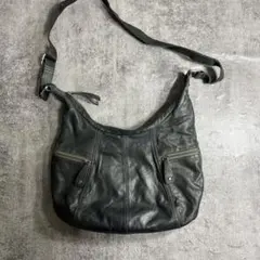 y2k grunge leather shoulder bag