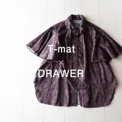 美品　ドゥロワー T-mat; Masaki Paris ネイビー 半袖トップス 美品 ドゥロワー T-mat; Masaki Paris ネイビー 半袖トップス