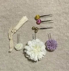 和装髪飾りセット 花モチーフ