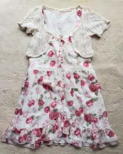 L'EST ROSE 花柄 ワンピース お呼ばれ パーティー ドレス M 結婚式