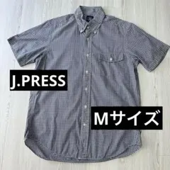 【J.PRESS】ジェイプレス 半袖 ボタンダウンシャツ チェック柄 Mサイズのサムネイル