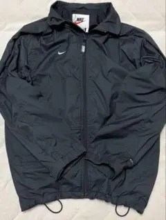 90s 銀タグ old NIKE ナイロンジャケット 背面ロゴ 刺繍 黒