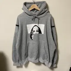 KILL U FIRST パーカー　シスター　拳銃　プリント　グレー　XL 相当