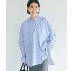 ‼️SALE中‼️新品coca ストライプシャツ ビッグシルエット ブルー