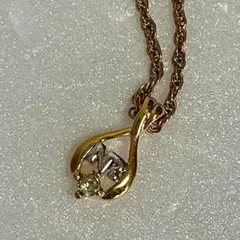 NINA RICCI ニナリッチ ネックレス ゴールドカラー 雫型 小粒石付