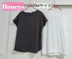ハニーズ　半袖カットソー 2枚セット Mサイズ　ホワイト　レディース　トップス