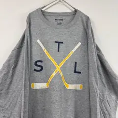Champion チャンピオン ロゴロンT 長袖Tシャツ グレーのサムネイル