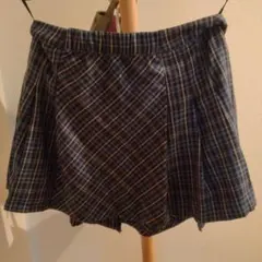 【送料無料・匿名配送】earth　プリーツミニスカート　チェック　ブルー