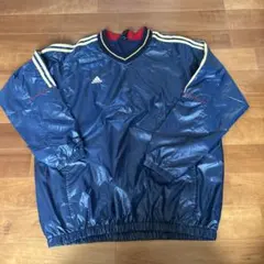adidas ネイビー Vネックジャージ