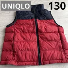 UNIQLO 中綿ベスト キッズ レッド×ネイビー