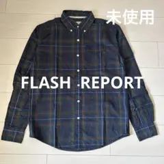 未使用　FLASH REPORT チェック柄 長袖シャツ M