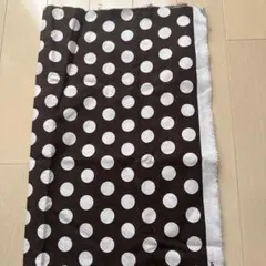 ドット柄 生地 ブラウン×ホワイト　ハギレ