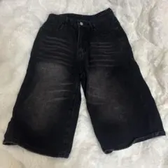 ハーフパンツ デニム ショートパンツ ブラック s y2k 古着 即購入可