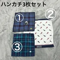 ブランドハンカチ 3枚セット アクアスキュータム フクゾー ゴールデンベア 紳士
