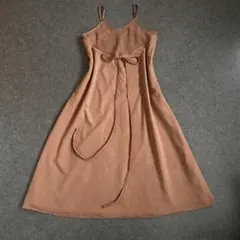 vintage キャミソールワンピース リボンデザイン オレンジ サーモンピンク