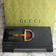 ✨GUCCI✨　グッチ　長財布　ホースビット　ブラック　黒　ggスプリーム