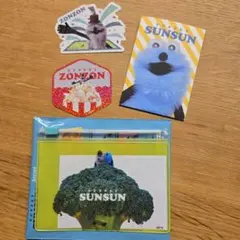 パペットスンスン　ゾンゾン　スライドポーチ　ステッカー