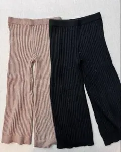 リブ編みフレアパンツ 2色セット 6Y