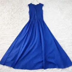 ballsey コットンオーガンジー ノースリーブ マキシワンピース ブルー36