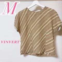 VINVERT ストライプ柄 フレンチスリーブ 半袖 カットソー M 夏コーデのサムネイル