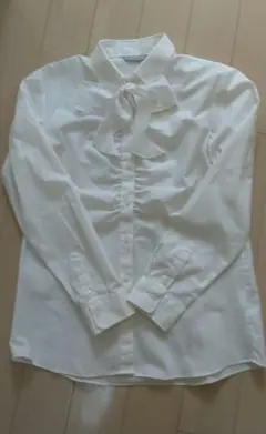 レミュー フェム リボン ブラウス 13号 白ストライブ