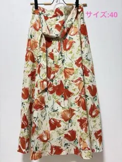 【ROPÉ PICNIC 】BIGフラワーフレアスカート　40