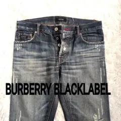 BURBERRY BLACK LABELフレアデニム ノバチェック　メンズW73