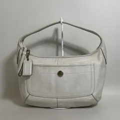 6005◯ COACH ショルダーバッグ レザー ホワイト ソーホー - メルカリ