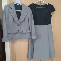 【セオリア】美品✨千鳥柄ジャケットとワンピースのセットアップ11size